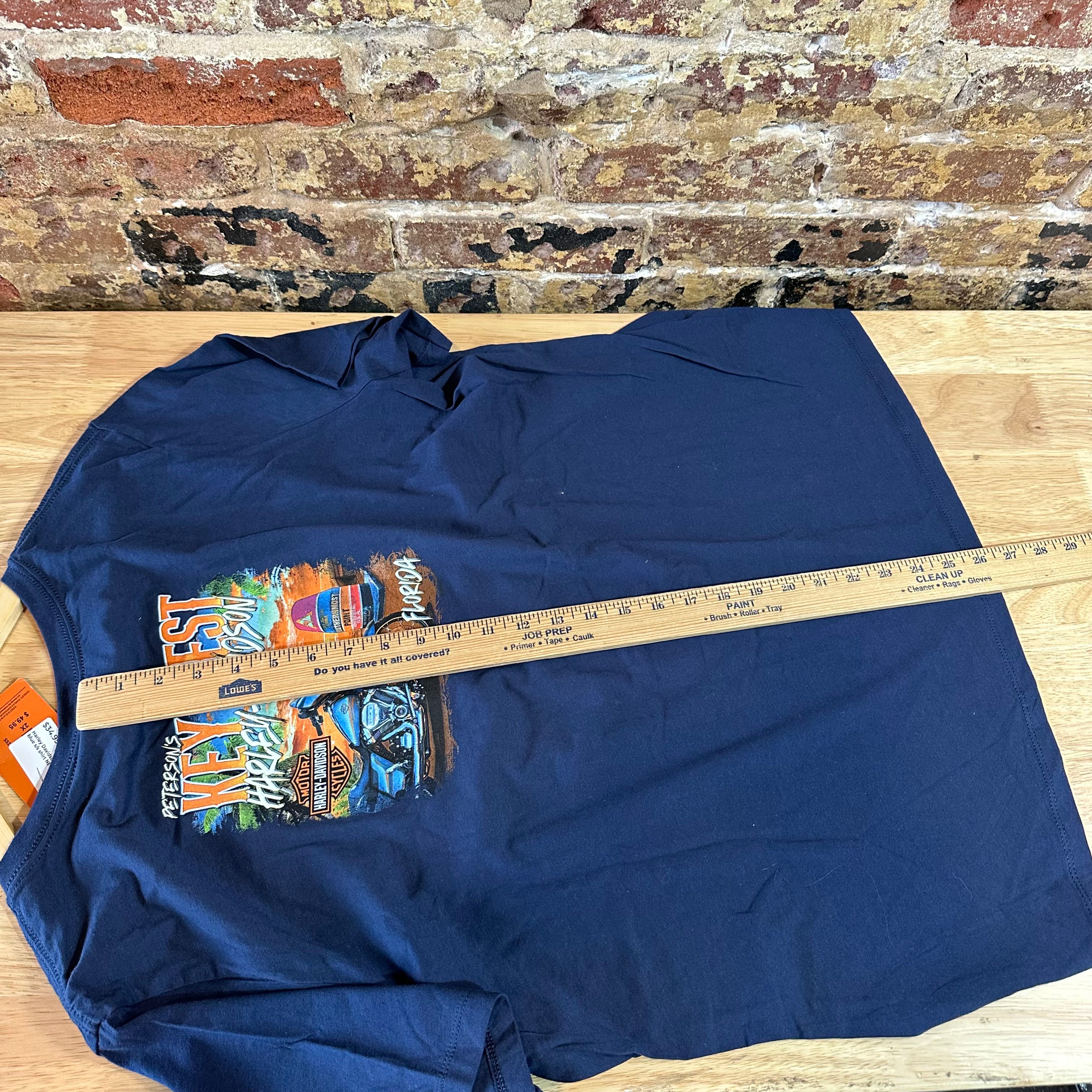 Harley Davidson Women's 2XL Short Sleeve Blue T-Shirt V-Neck NEW
