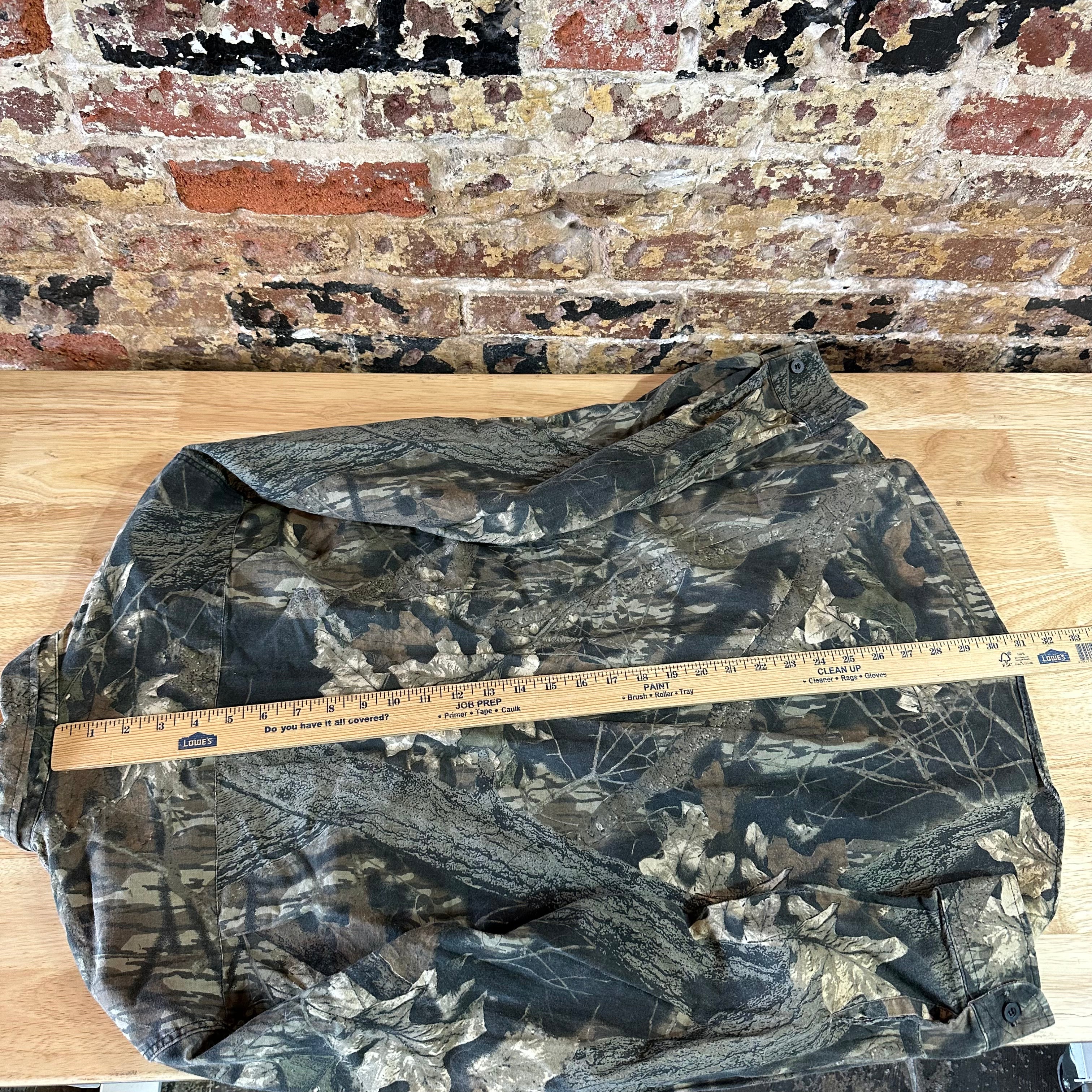 Rattlers Brand Mens Mossy Oak Break Up Camo Shirt Hunting Large Vintage