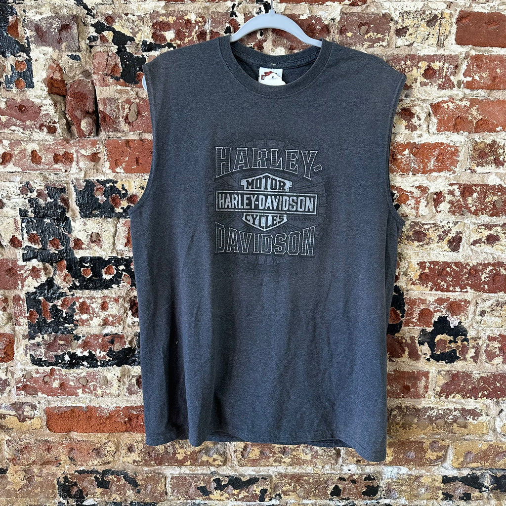 Harley Davidson Men's Large Sleeveless Gray T-Shirt