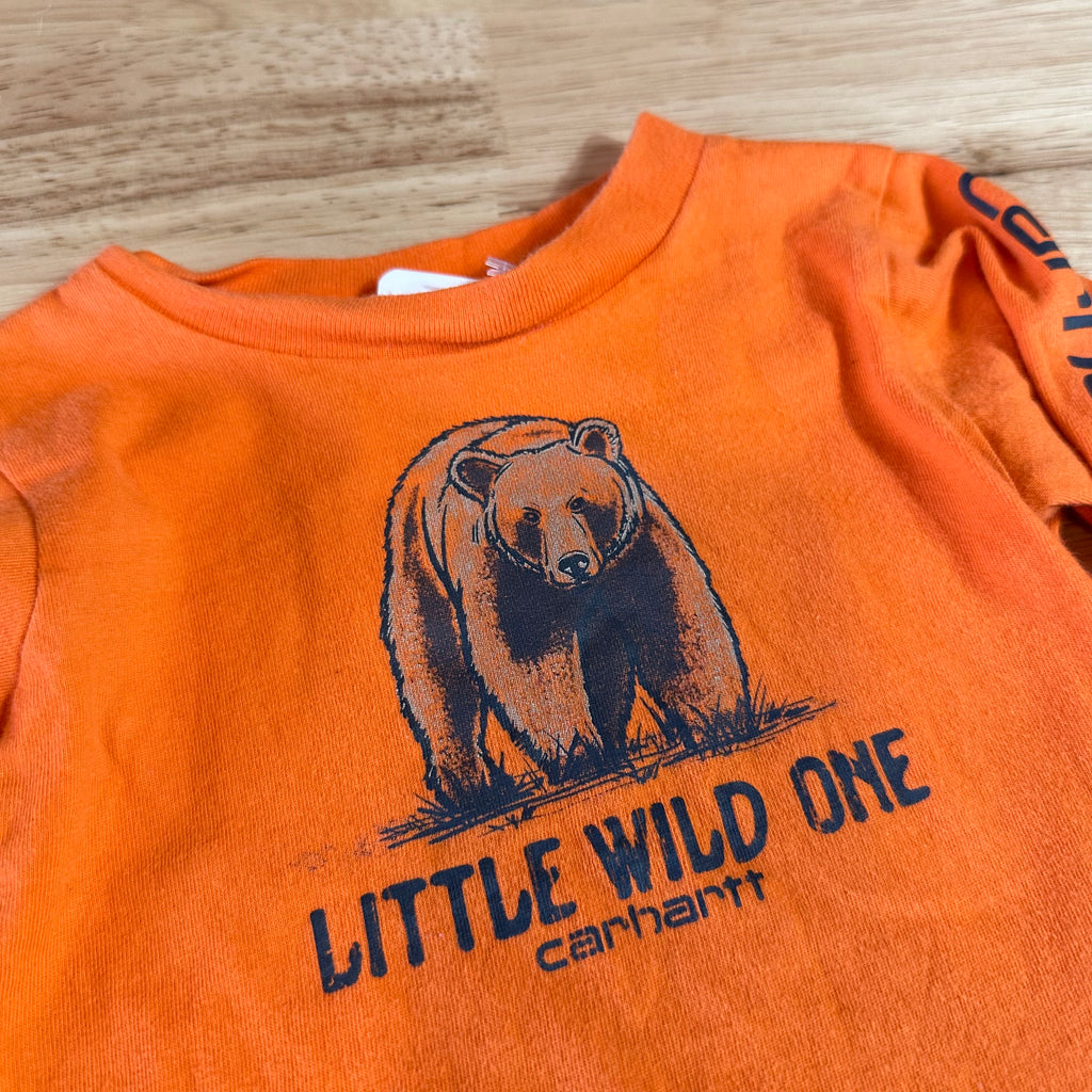 Carhartt Long Sleeve Little Wild One Boys 3M Outdoor Toddler Bear Orange