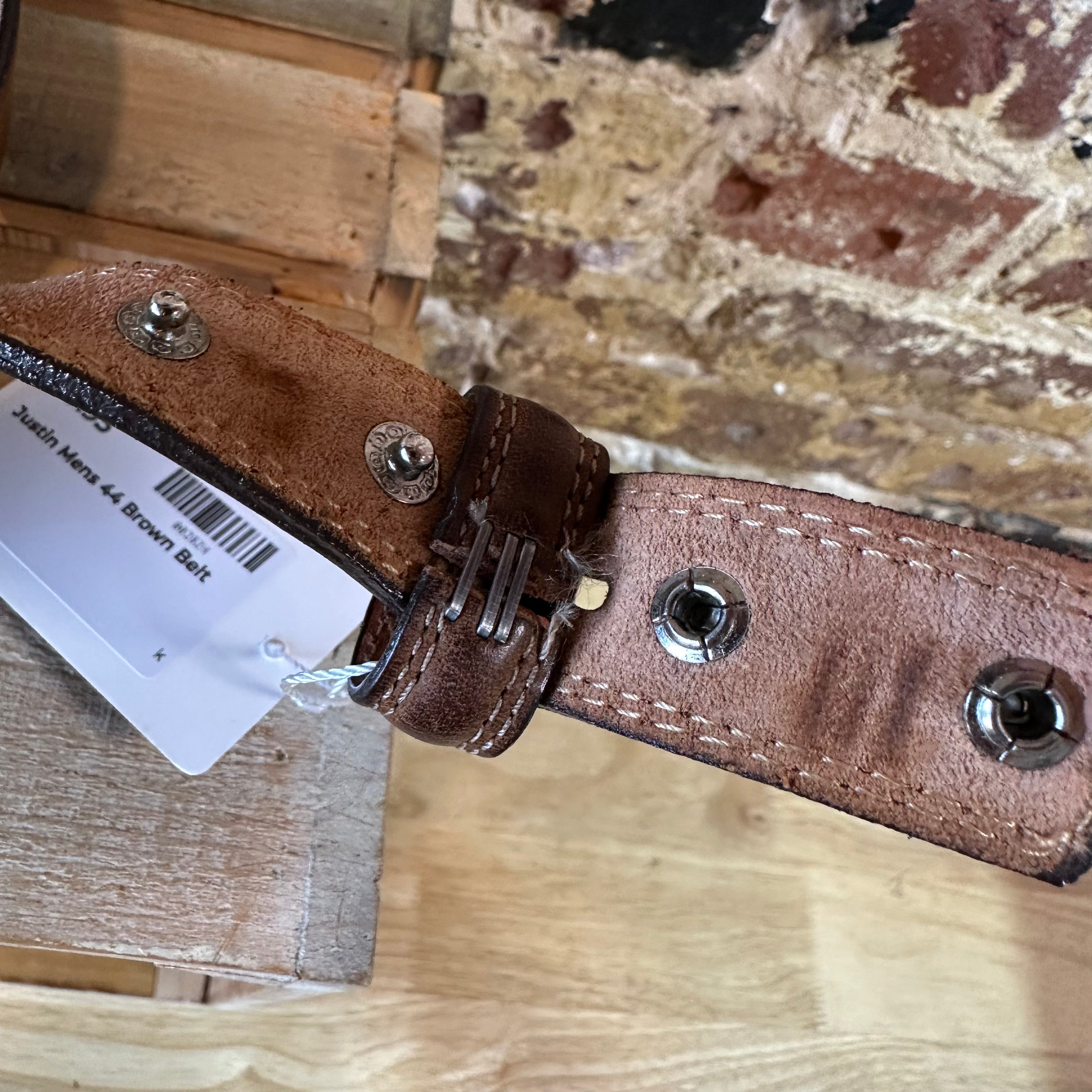 Justin top Grain Cowhide Brown Belt Mens 44