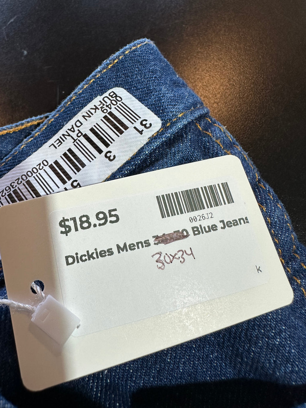 Dickies Mens 30x34 Blue Jeans