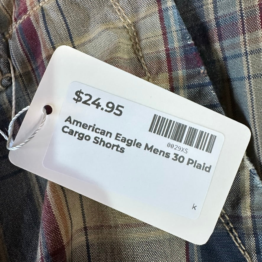 Abercrombie Plaid Cargo Shorts Mens 30