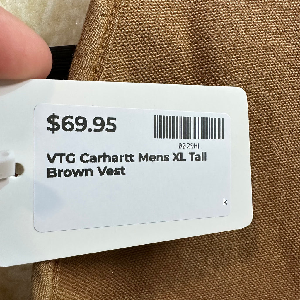 VTG Carhartt Brown Sherpa Men's XL Tall Vest