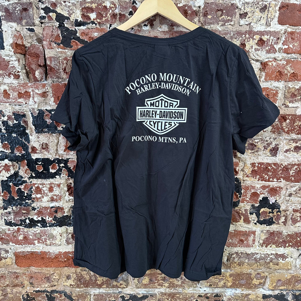 Harley Davidson Women's 1X Short Sleeve Black T-Shirt V-Neck NEW