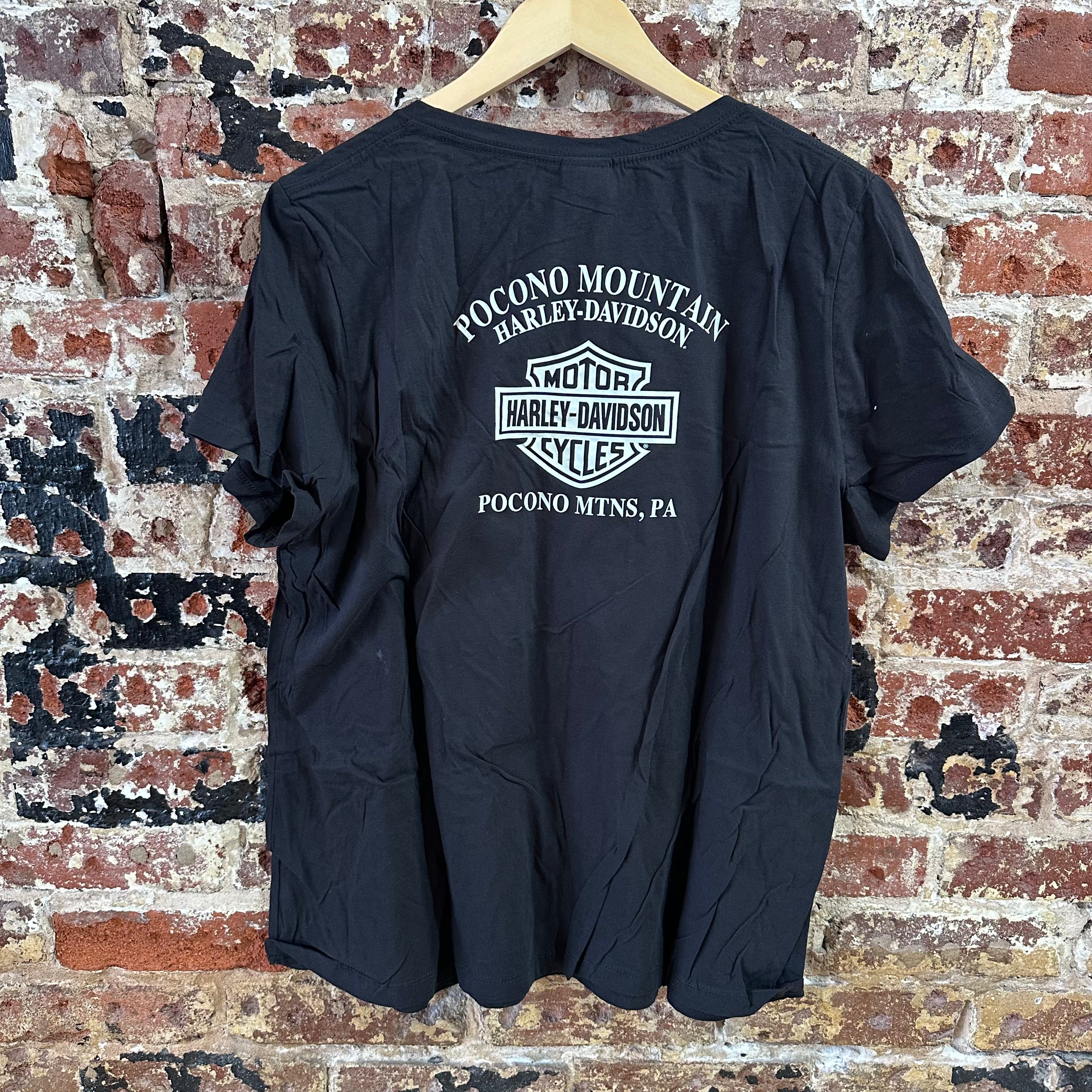 Harley Davidson Women's 1X Short Sleeve Black T-Shirt V-Neck NEW