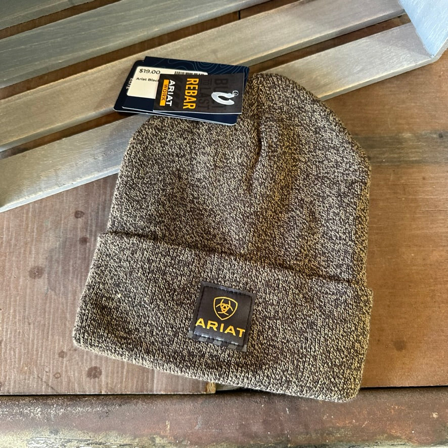 Ariat Rebar Men's Beanie Hat Brown NWT