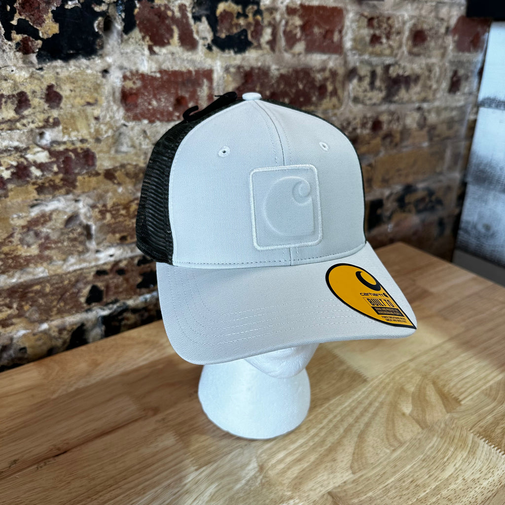 Carhartt Force Canvas Mesh-Back C Logo SnapBack Trucker Hat White Green New