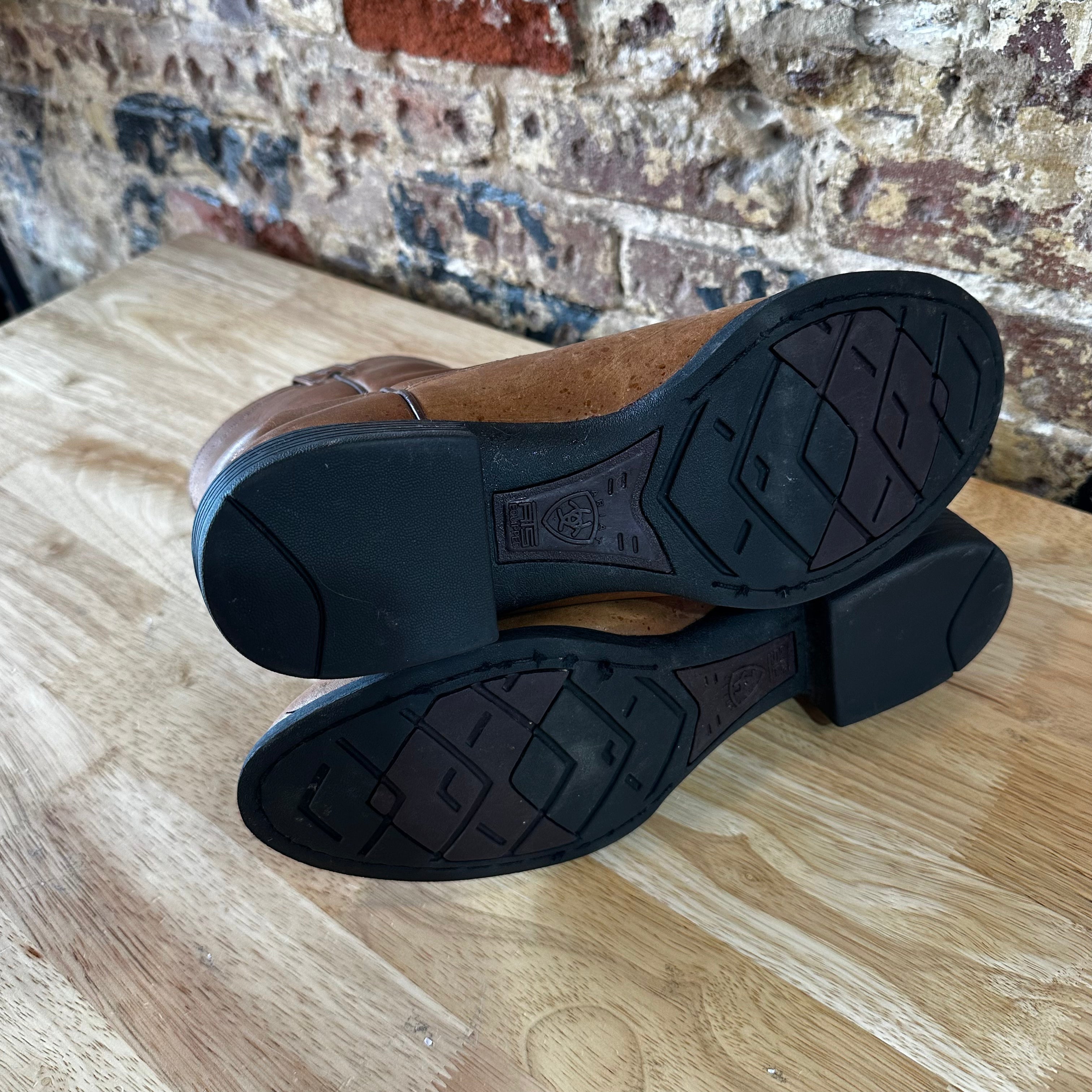 Ariat Boots Mens Size 10.5 EE Brown Leather Western Cowboy Roper ATS 10005019