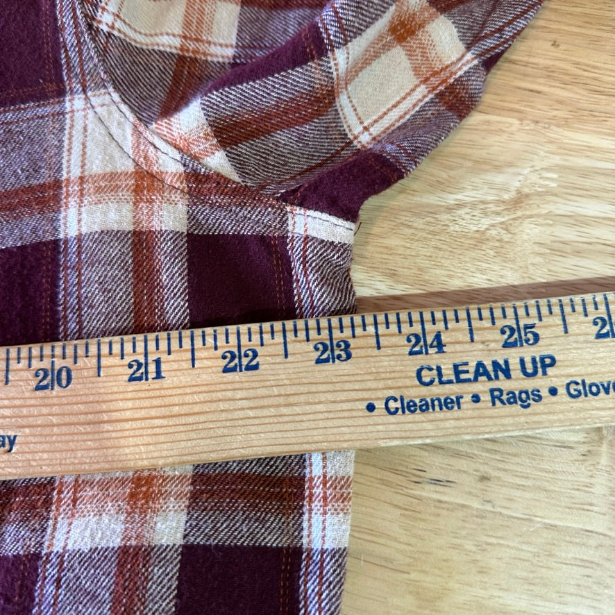 Wrangler Flannel Shirt Mens XL Pearl Snap Button Long Sleeve Brown Plaid