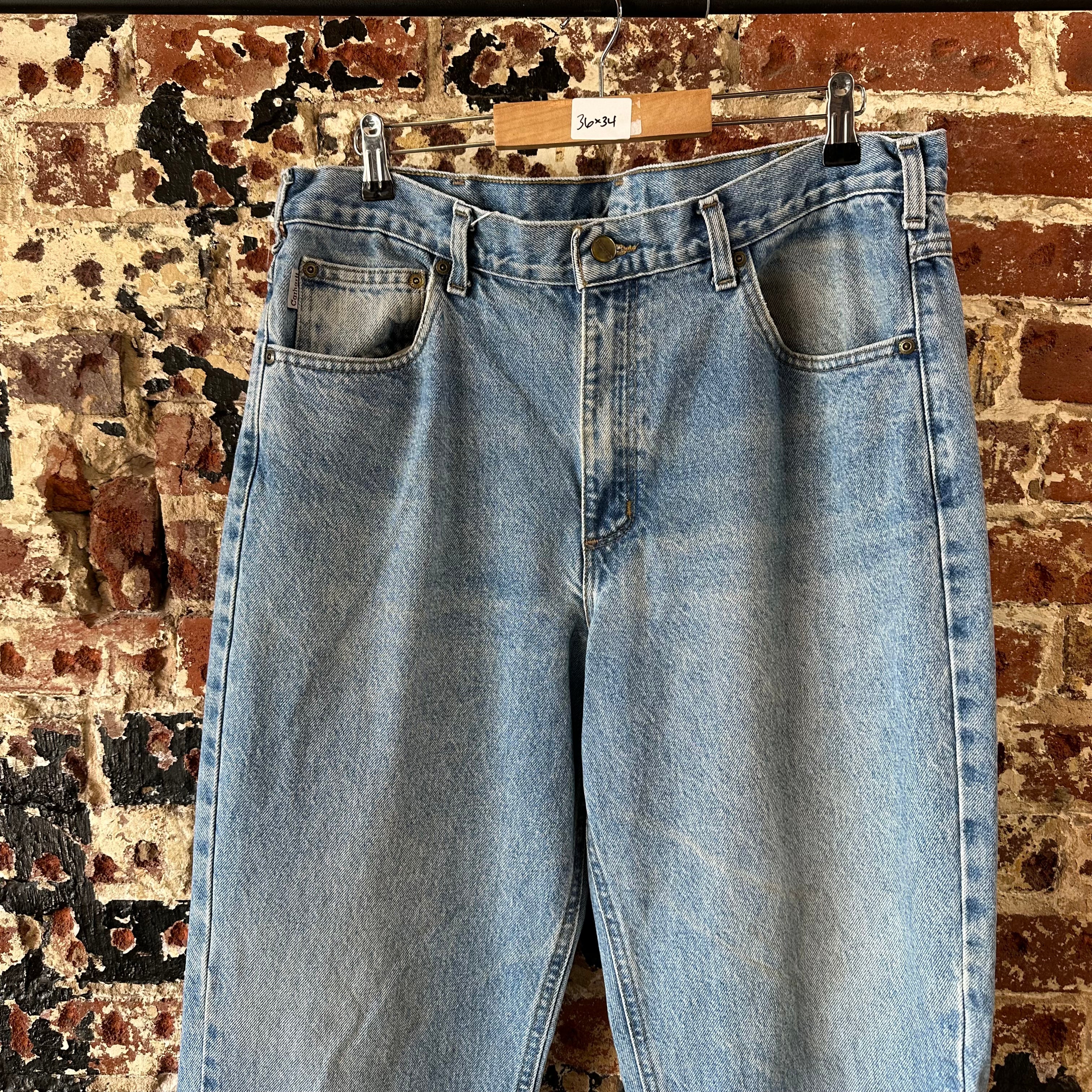 Carhartt Mens 36x34 Blue Jeans
