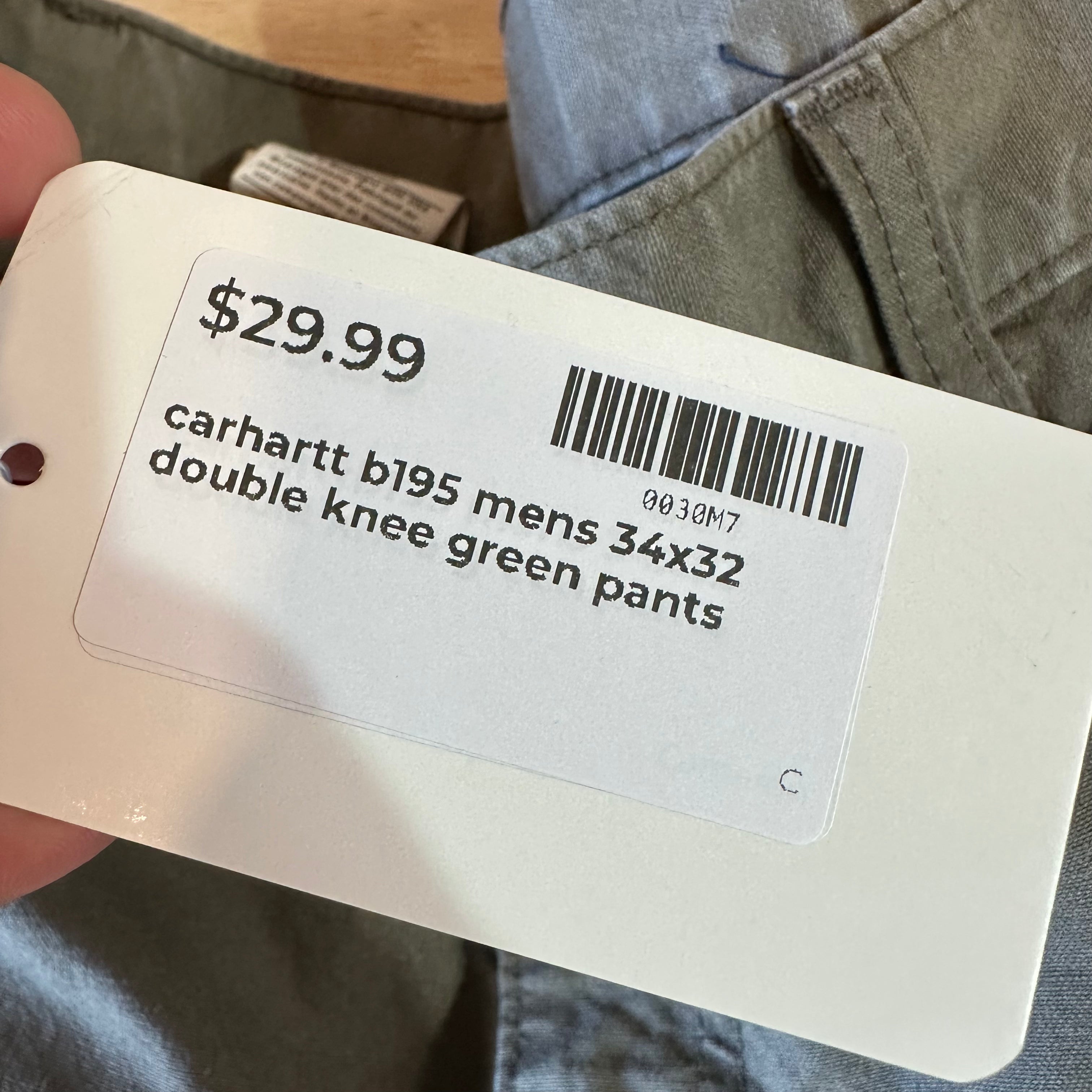 Carhartt Mens 34x32 Light Brown Double Knee Pants