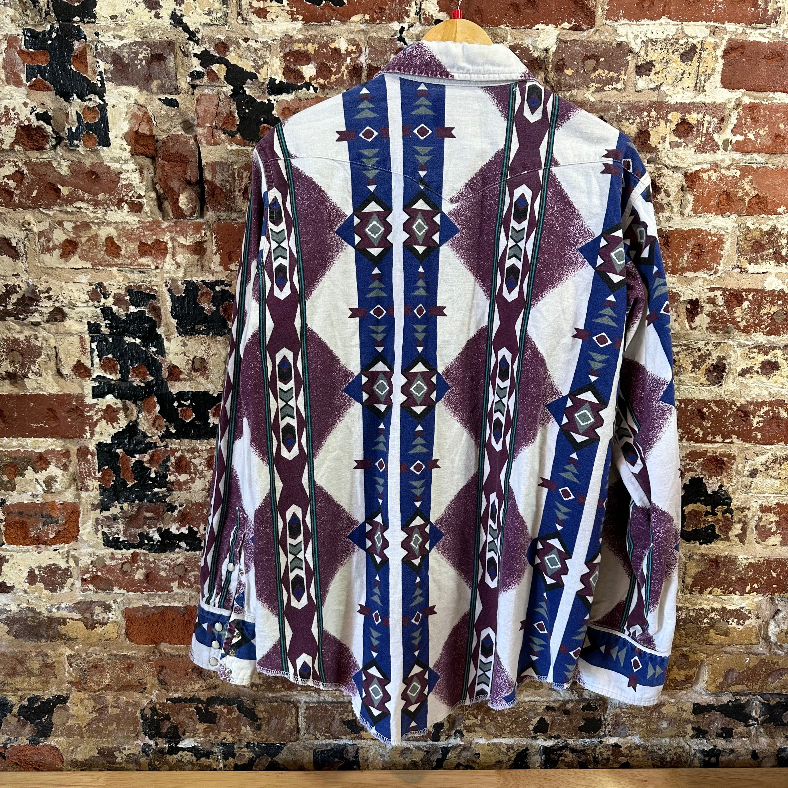 VTG Wrangler Men's Large Aztec Western Shirt