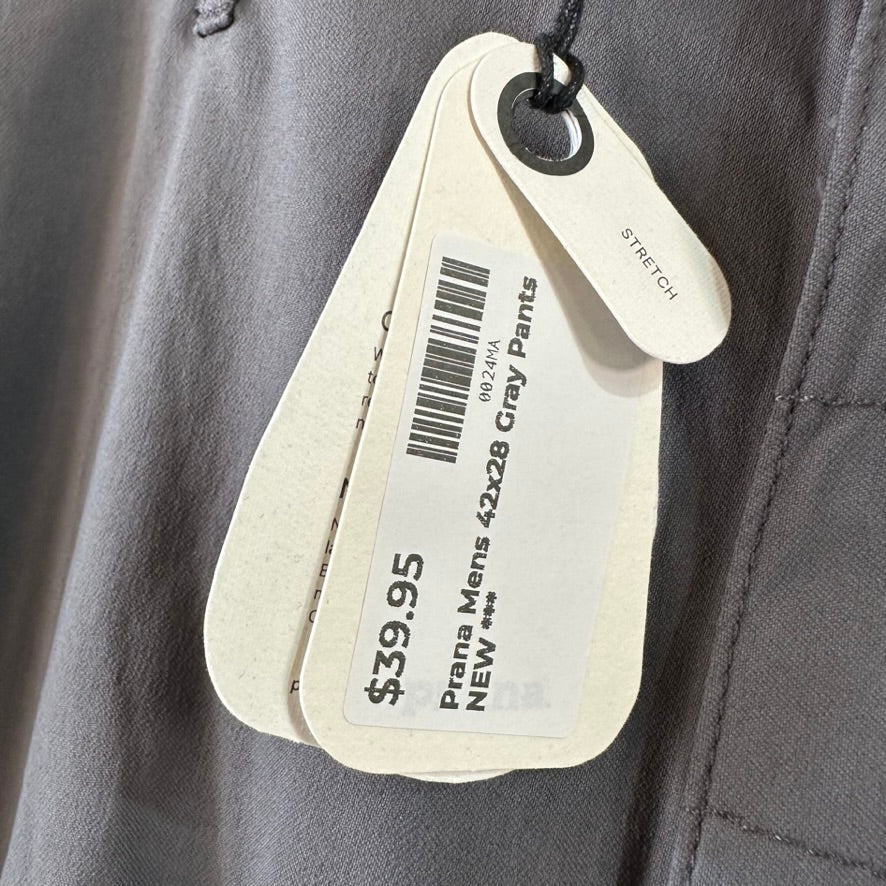 Prana Stretch Zion Straight Pant Men’s 42x28 Pants Gray NEW