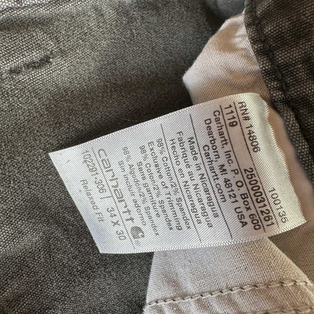 Carhartt Mens 34x30 Gray Pants