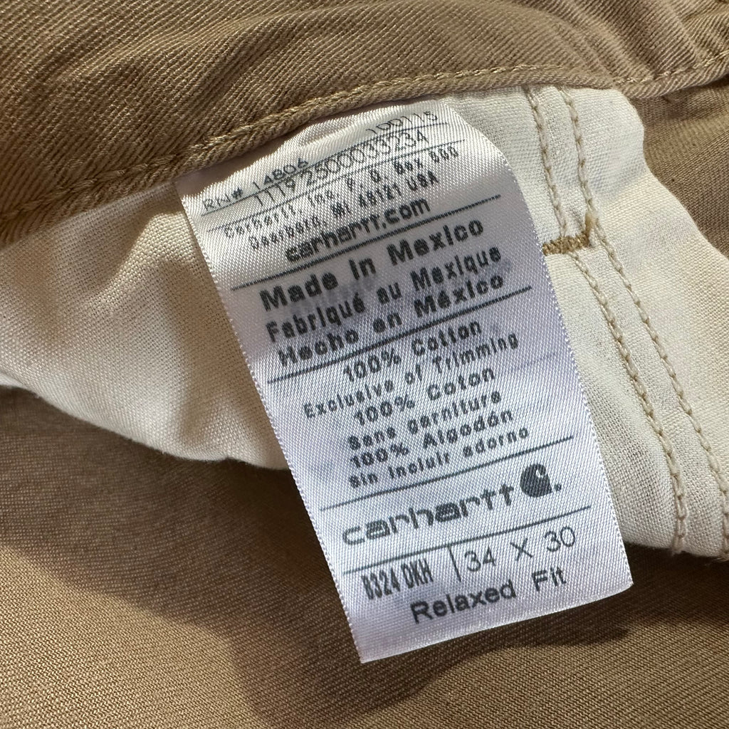 Carhartt B324 Mens 34x30 Tan Pants