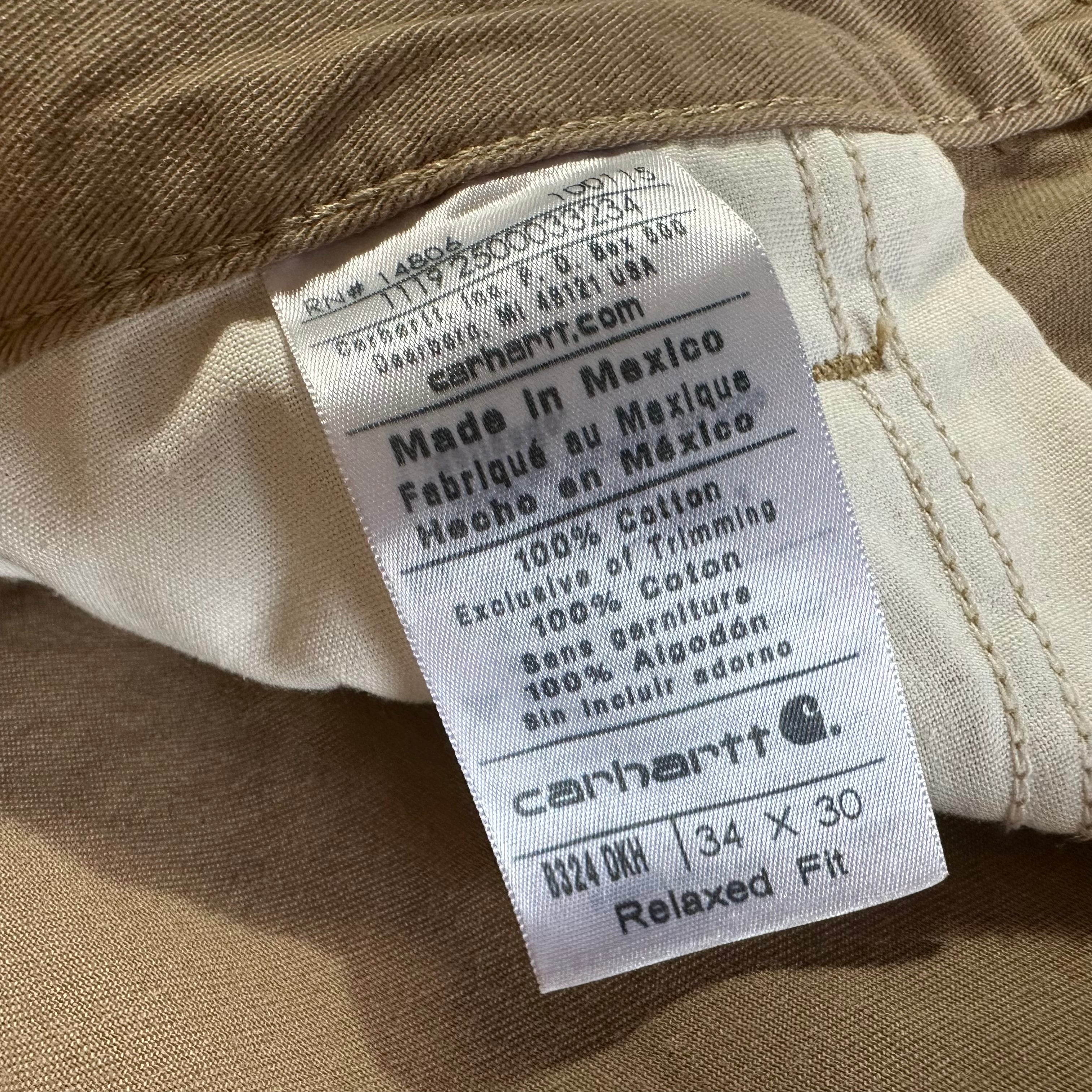 Carhartt B324 Mens 34x30 Tan Pants
