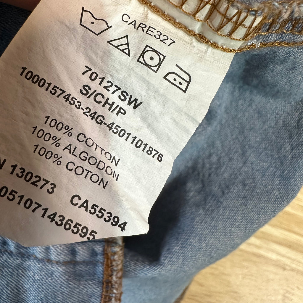 Wrangler Men's Small Blue Western Jean Shirt