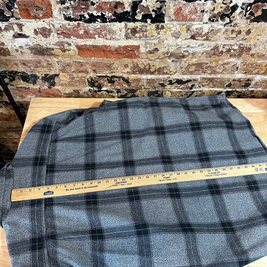 Carhartt Mens Large Tall Gray Black Flannel
