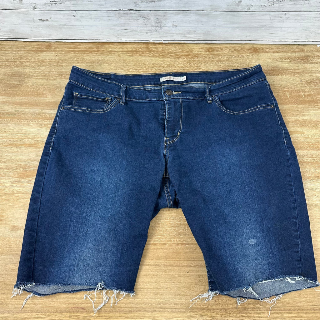 Levi's 811 Denim Blue Jean Shorts Cut Offs Womens 34