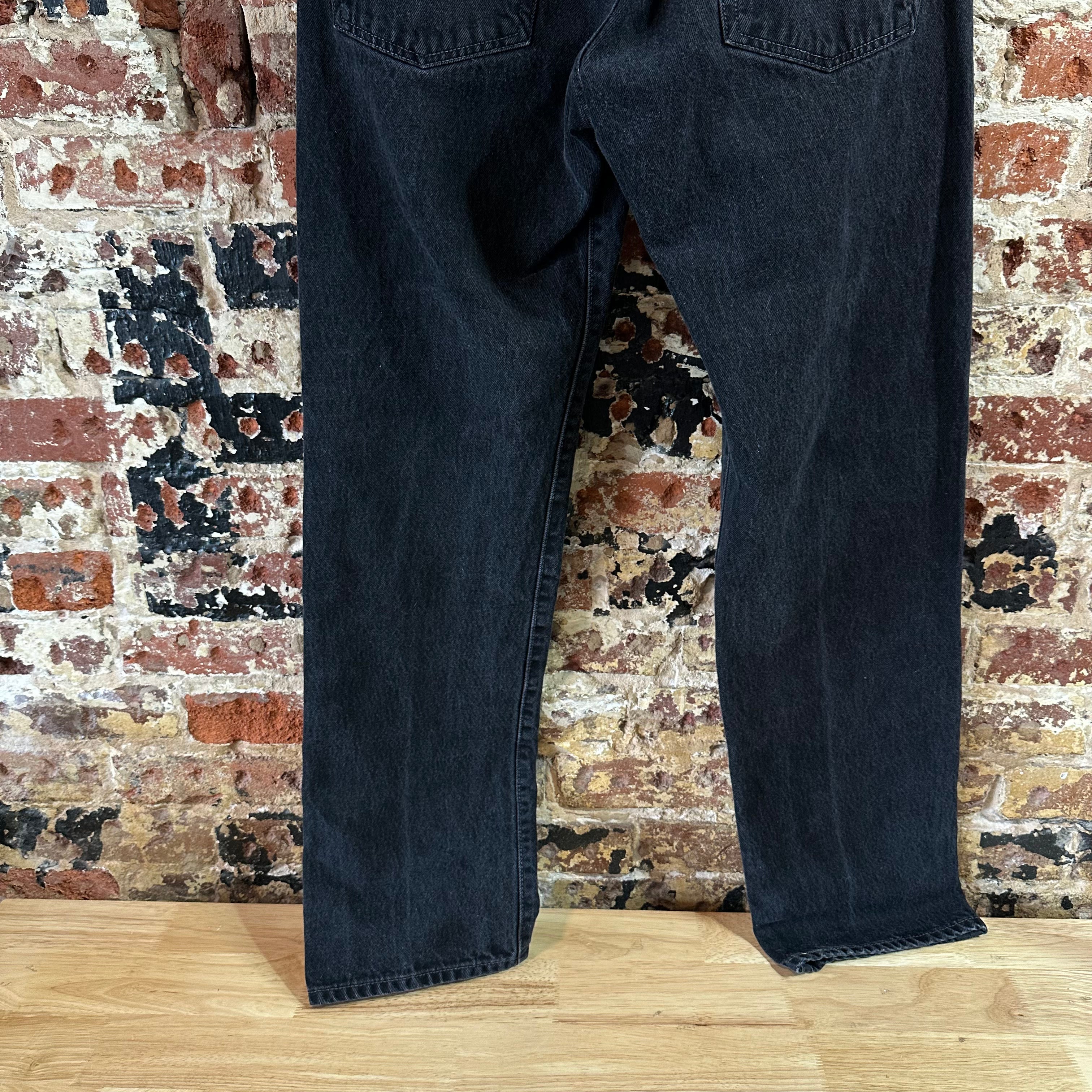 Levis 501 Mens 36x34 Denim Black Straight Leg Jeans