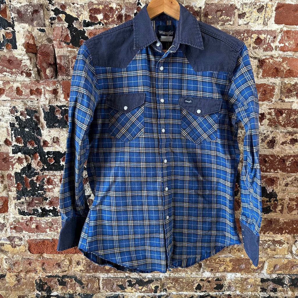 Wrangler Mens Medium Blue Western Shirt