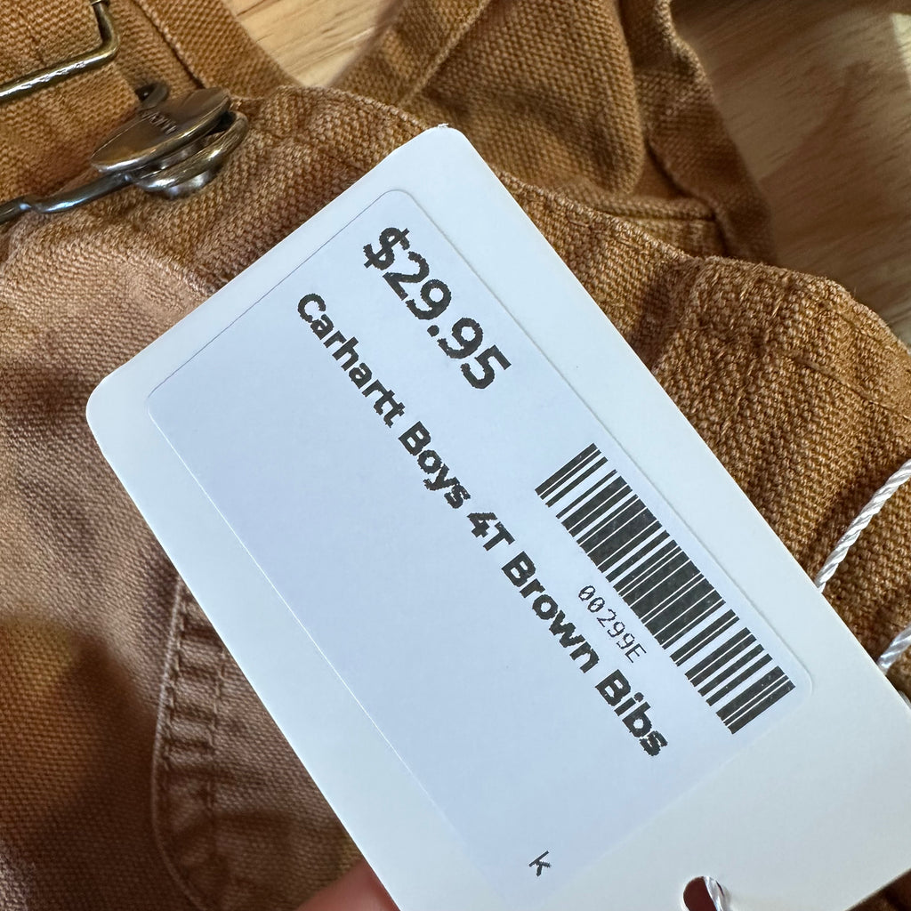 Carhartt Overalls Canvas Brown toddler boys 4T Bibs