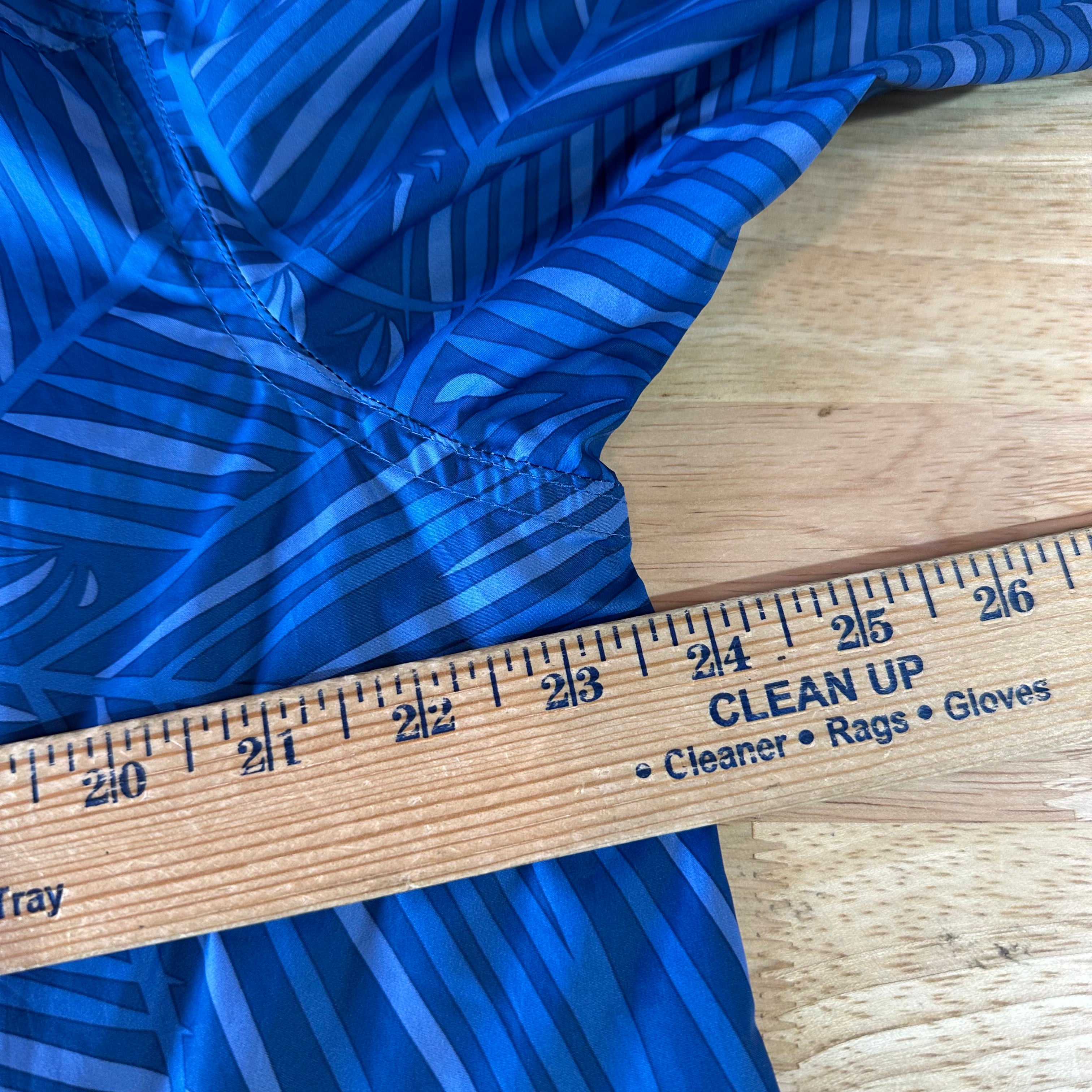 Southern Tide Men’s Windbreaker Hoodie Size Large Blue Palm Floral Full Zip