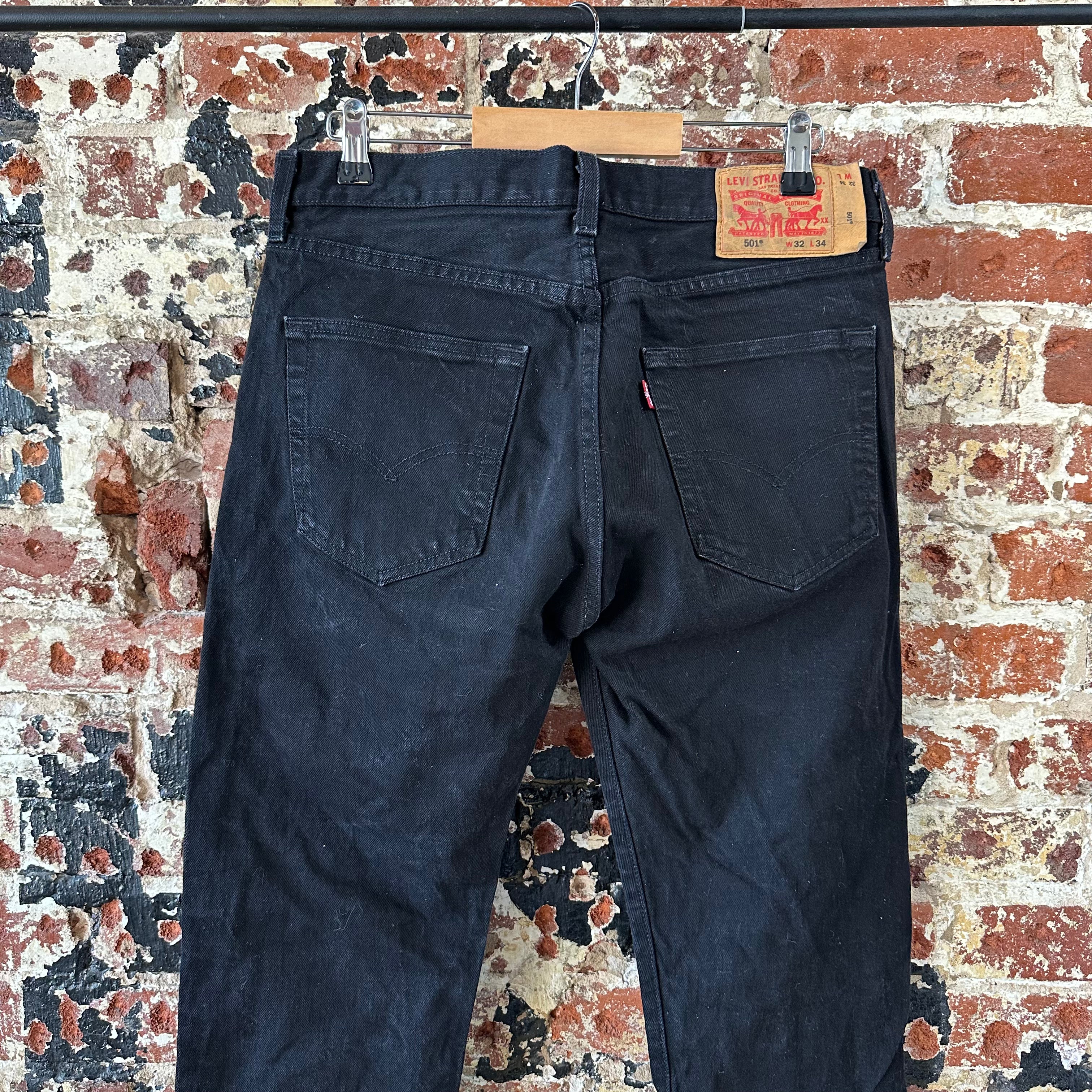 Levi's 501 Mens 32x34 Black Jeans