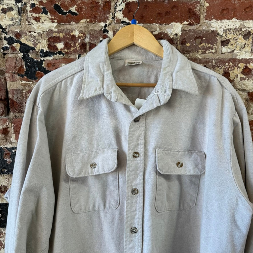 Five Brothers Flannel Shirt Men’s 2XL Beige Tan Button Up Long Sleeve
