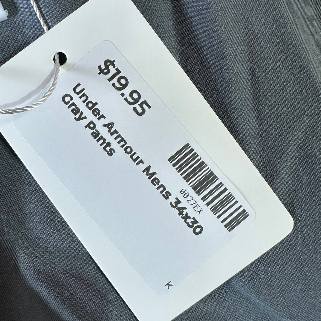 Under Armour Mens 34x30 Gray Pants