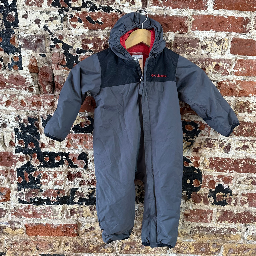 Columbia Snowsuit Infant 18M Gray Black Bunting Hooded One Piece Omni-Tech