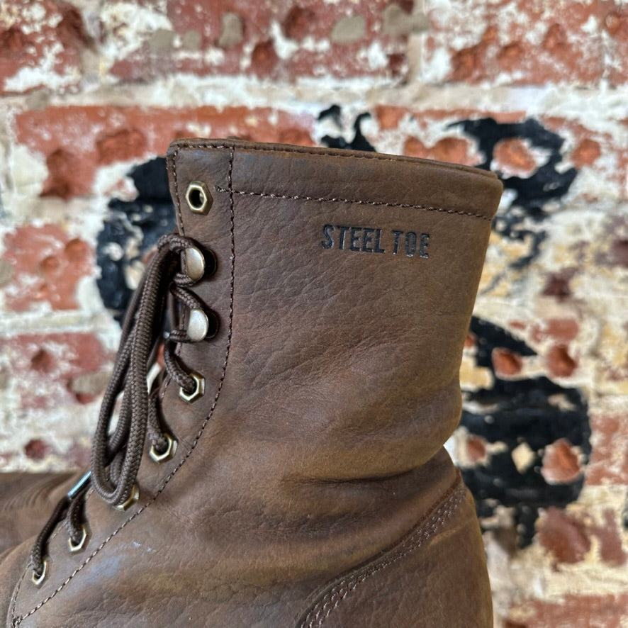 Tony Lama Mens 10 Lace up Western Steel Toe Boots