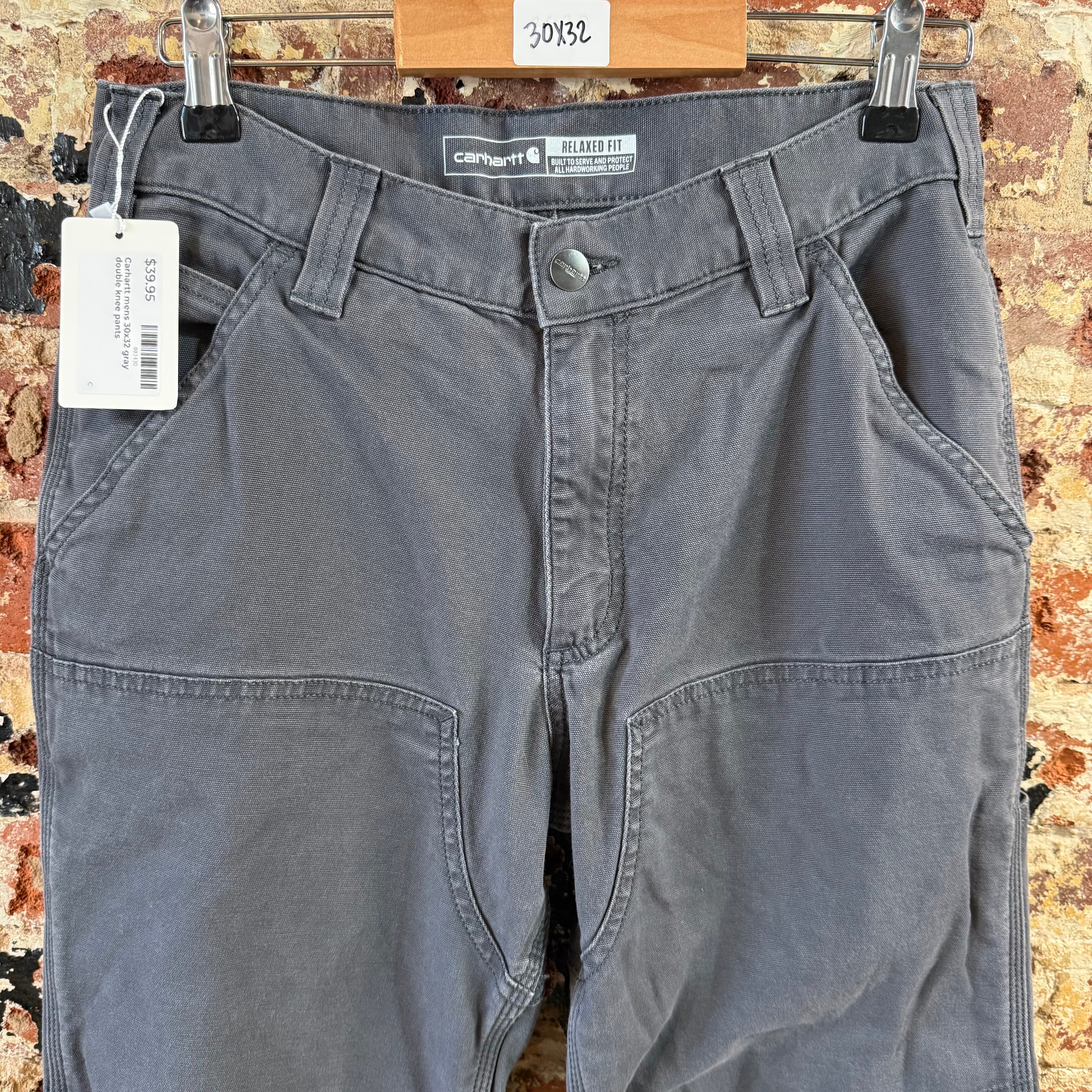 Carhartt Gray Double Knee Pants Mens 30x32