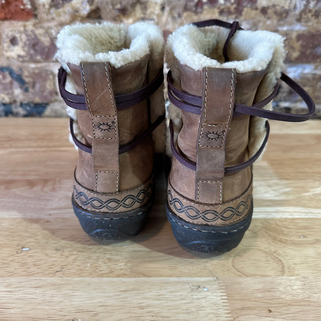 Ugg Australia Cove La Jolla Women's Size 8 Brown Leather Shearling Boots