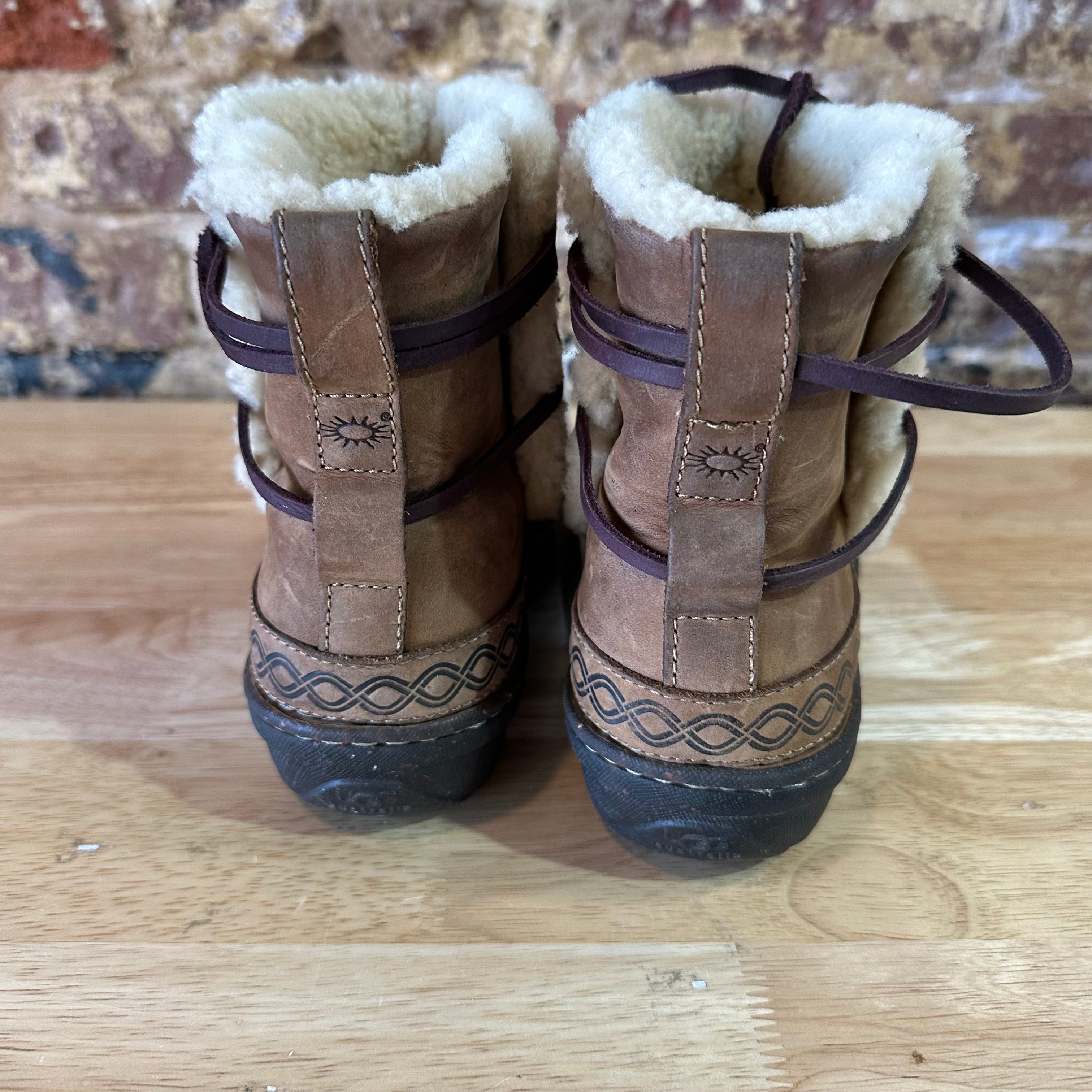 Ugg Australia Cove La Jolla Women's Size 8 Brown Leather Shearling Boots