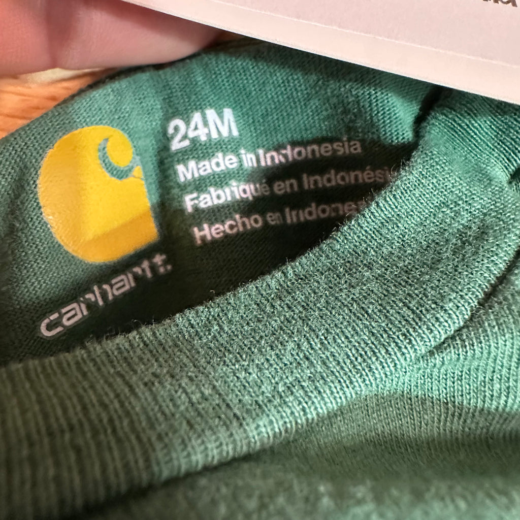 Carhartt Long Sleeve one piece Boys 24M Outdoor Toddler Hunting Green