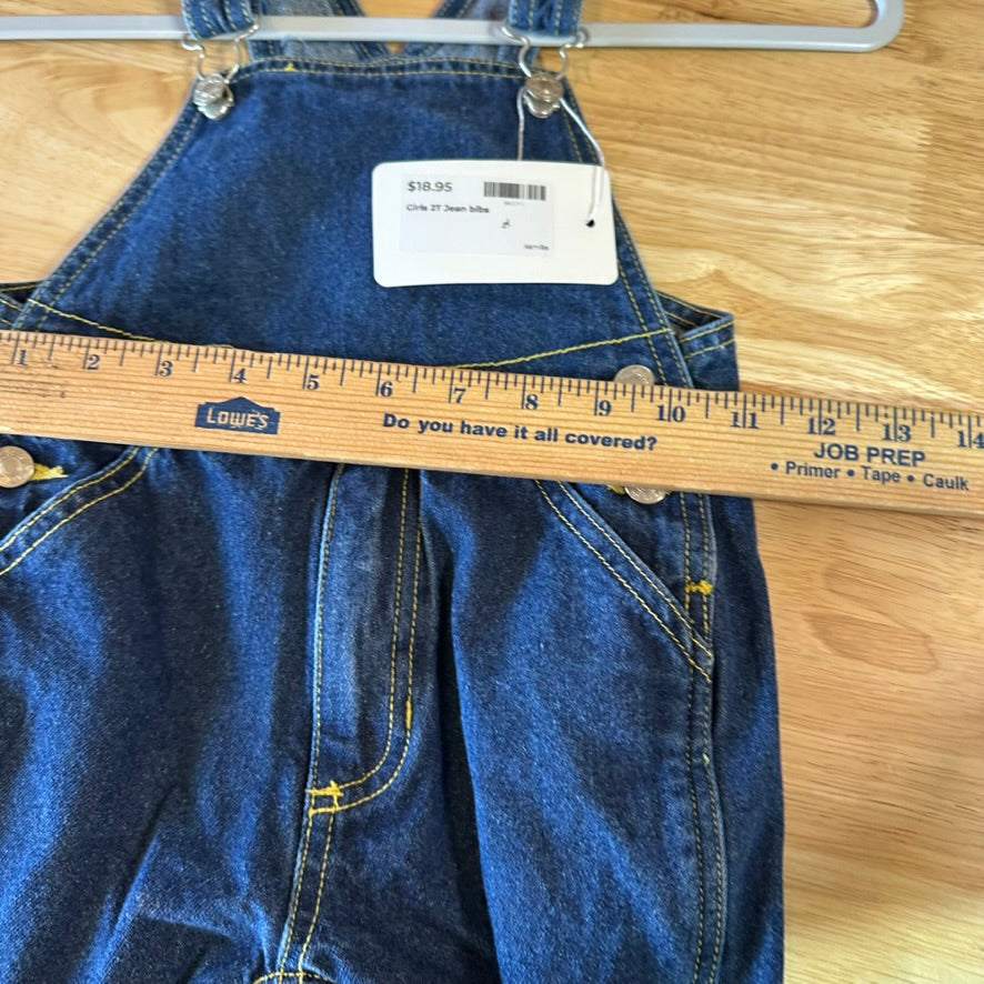 Girls 2T Jean Bibs