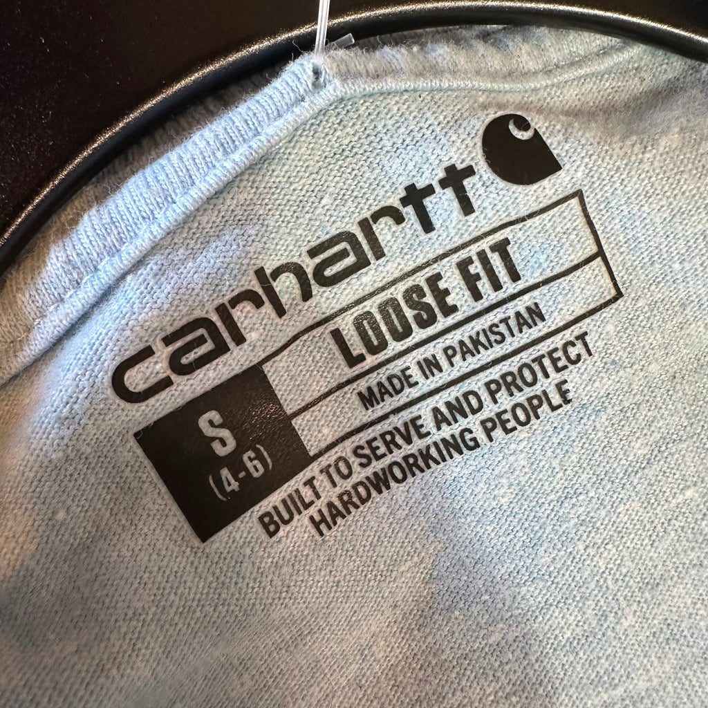 Carhartt T-Shirt Womens Small short sleeve Work casual Blue K-87 Loose