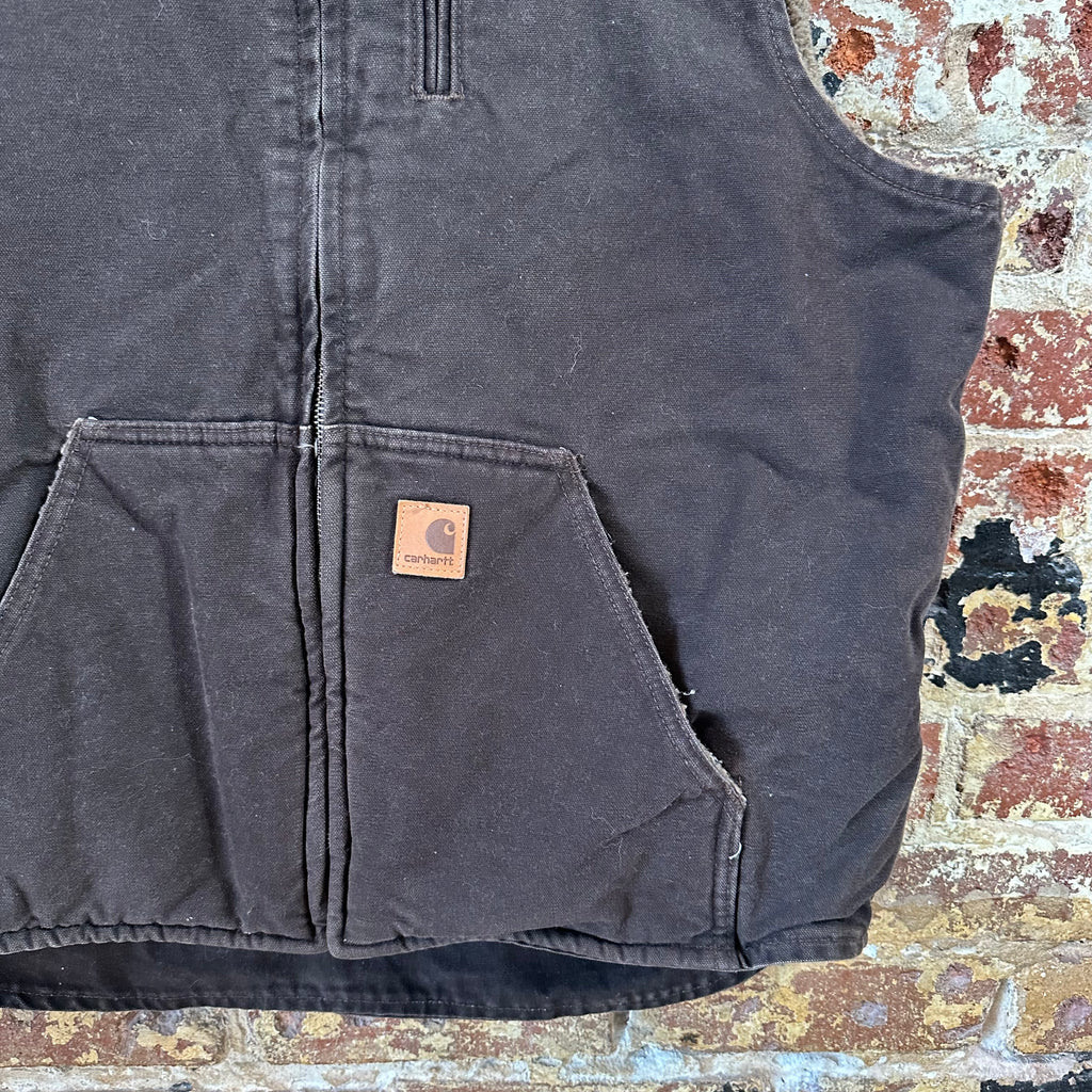 Carhartt V33 Brown Sherpa Lined Men's Large Tall Vest