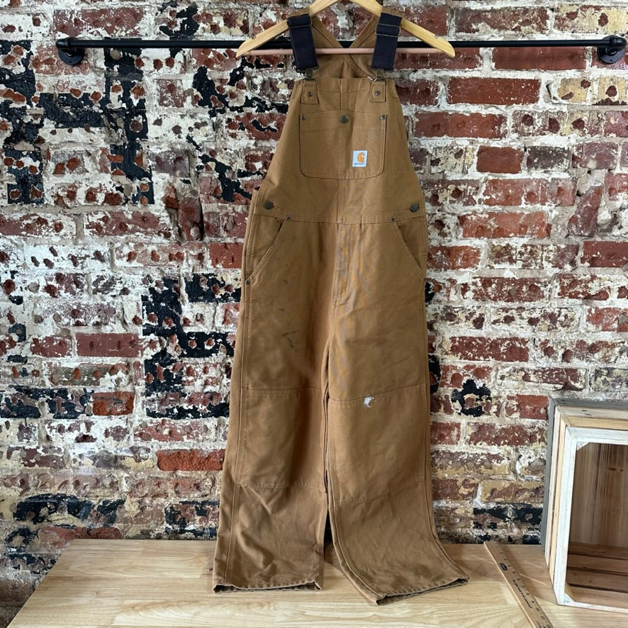 Carhartt Overalls Canvas Brown boys 12 Bibs