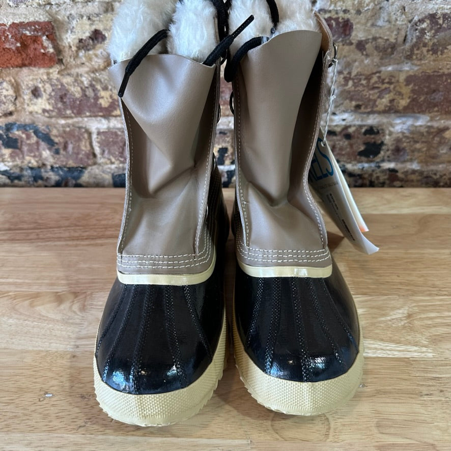 Sorel Manitou Boots Mens 8 Tan Waterproof Fleece Nubuck Leather Rubber Winter