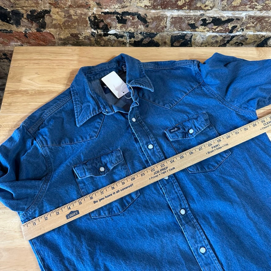 Wrangler Men's 17.5x36 Blue Western Shirt