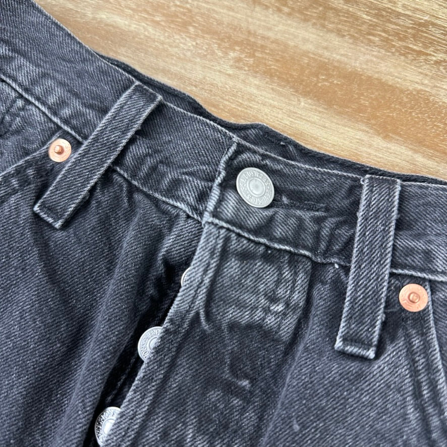 Levi's Cut Off Denim Black Jean Shorts Womens 27 Distressed - 28x2"