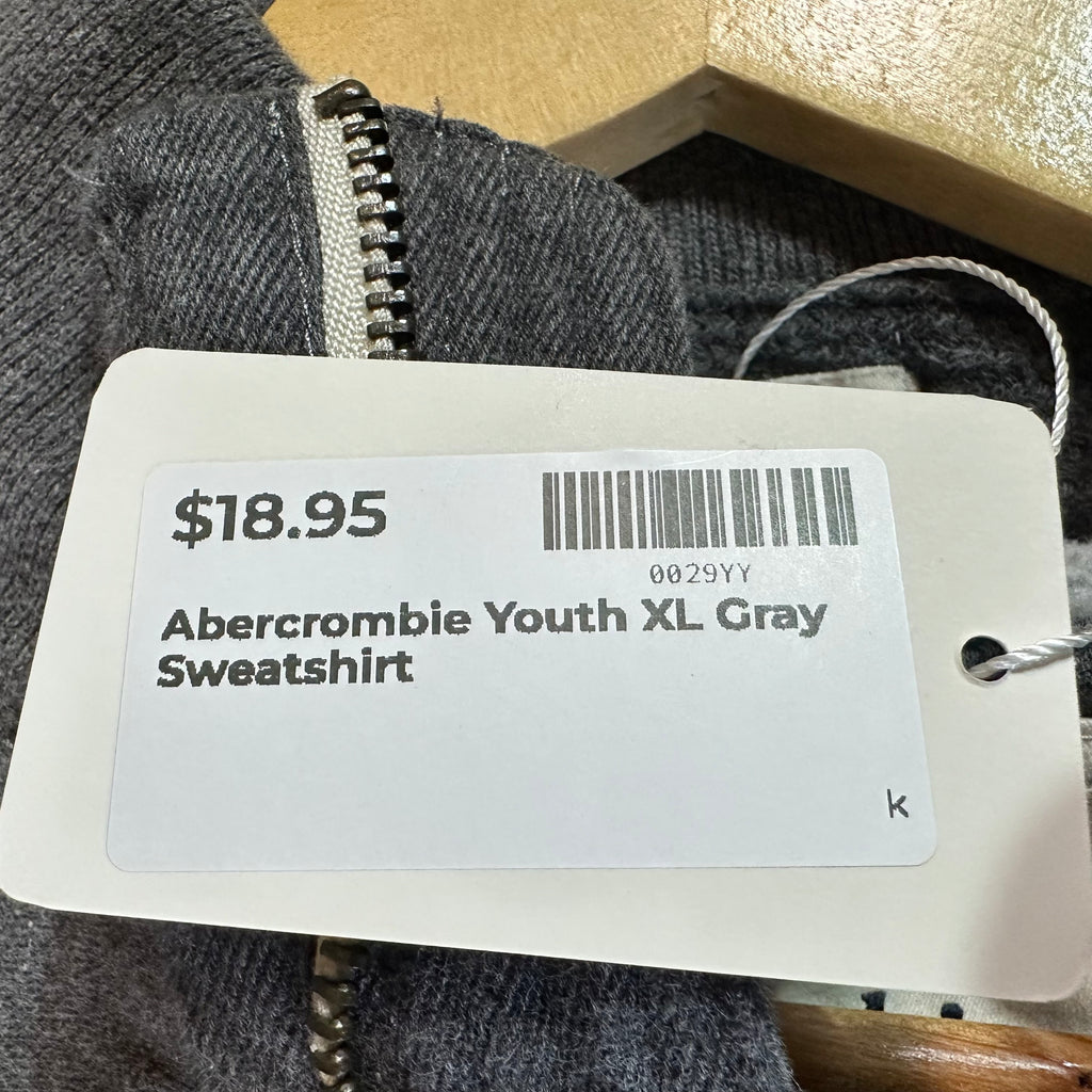 Abercrombie 1/4 zip Sweatshirt Gray Boys XL