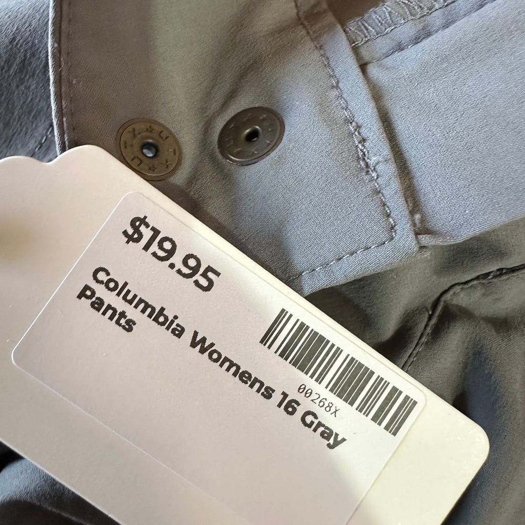 Columbia Pants Womens 16 Gray pants 35x31" Hiking outdoor Roll Tab