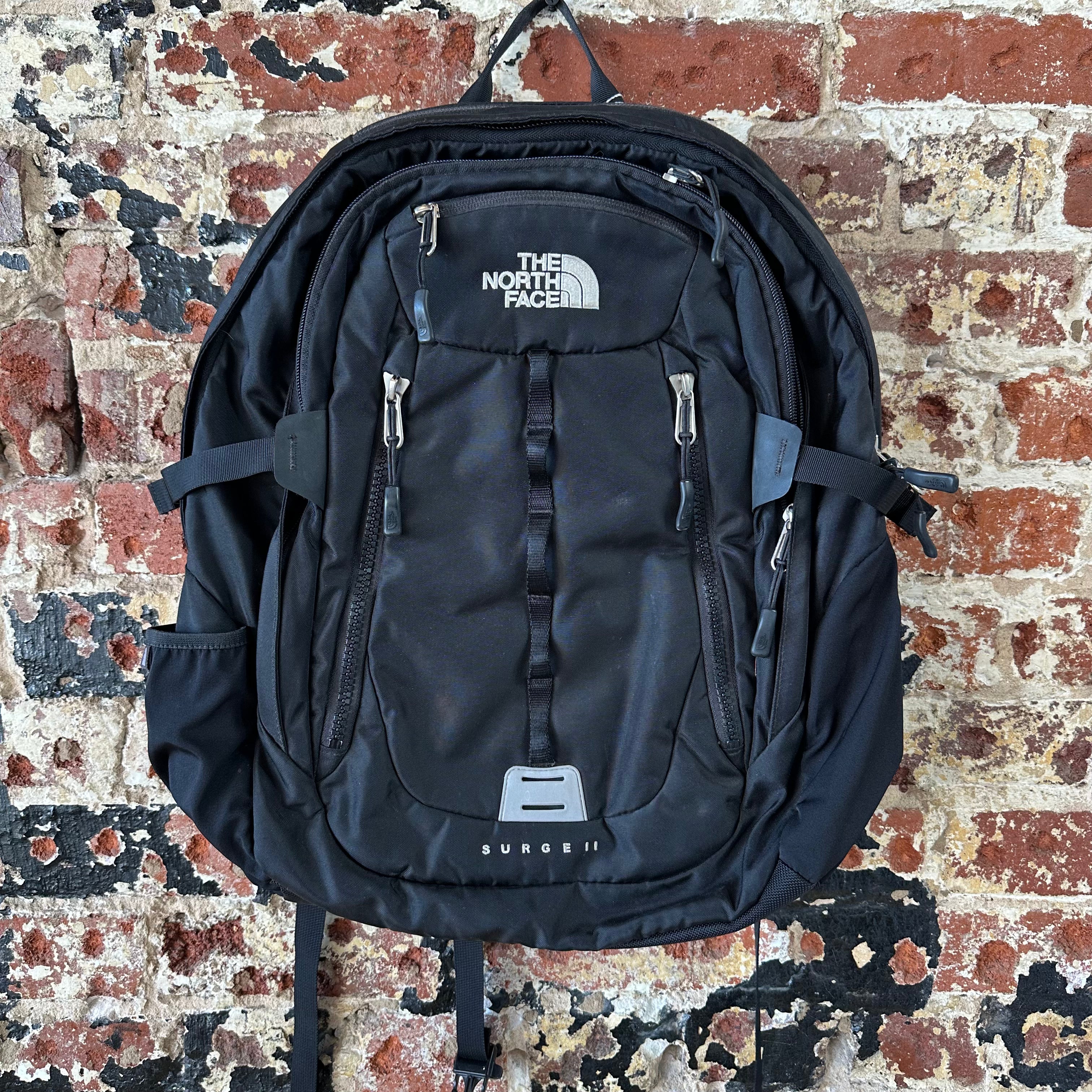 The North Face Surge II Backpack Daypack Black School Travel Bag