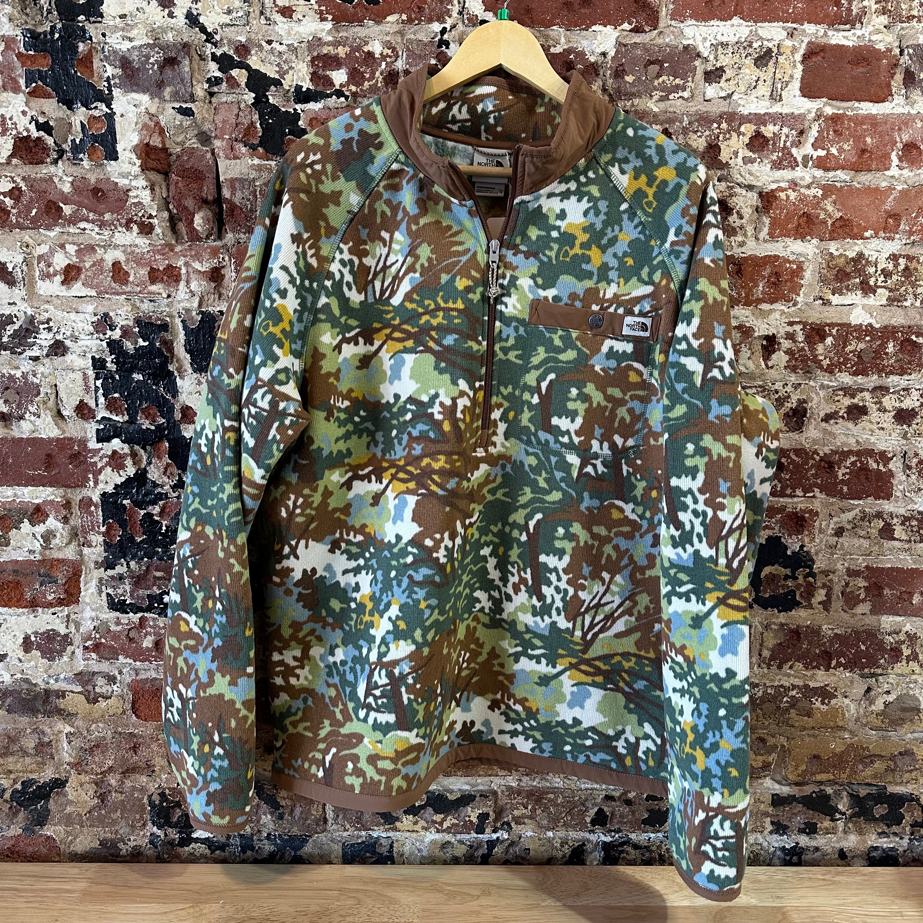 The North Face Men's XL Gordon Lyons Camo Print 1/4 Zip Camo Green Brown