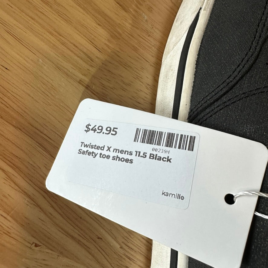 Twisted X Mens 11.5 black Safety shoes