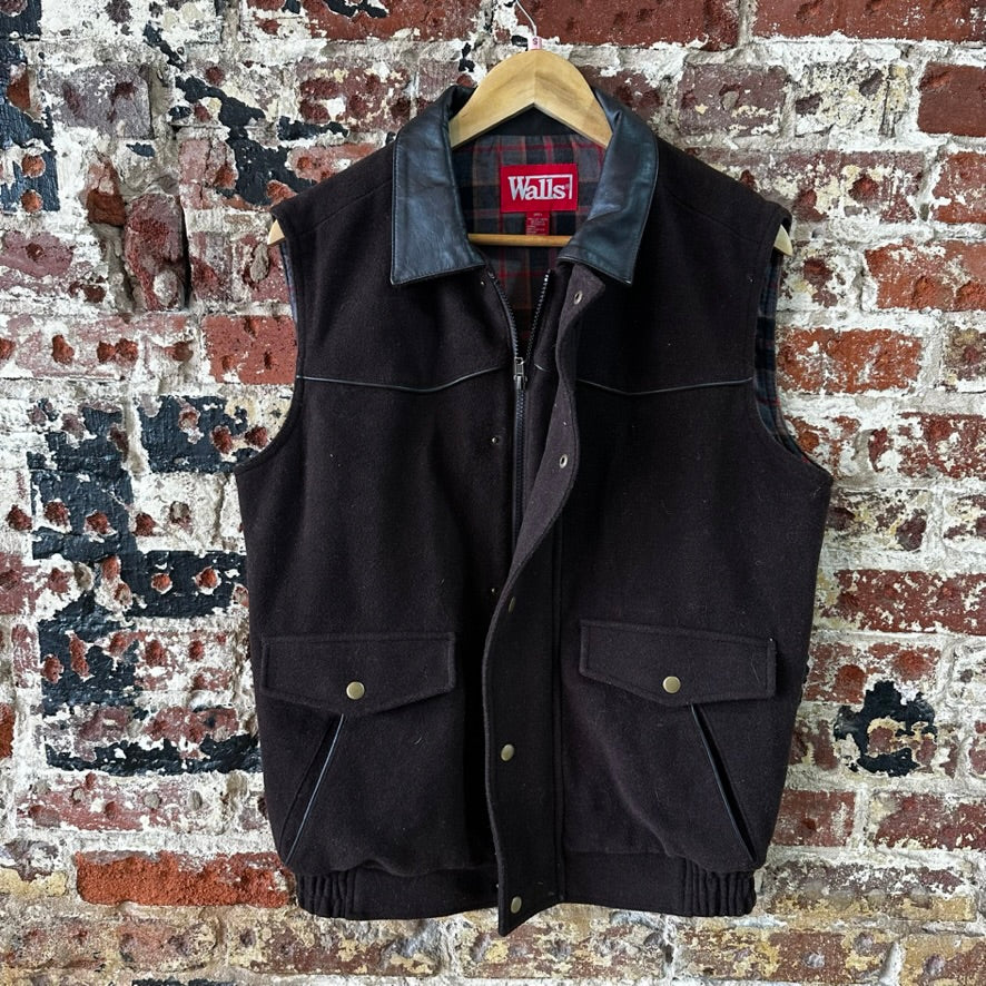 WALLS Western Snap Zip Closure Vest Mens Sz Small Fleece Cowboy